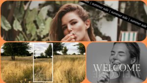 Collage of lifestyle visuals including summer sale, organic September and welcome campaign, symbolising newsletter content creation.